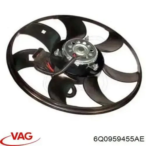 6Q0959455AE VAG Ventilador elétrico de esfriamento montado (motor + roda de aletas)