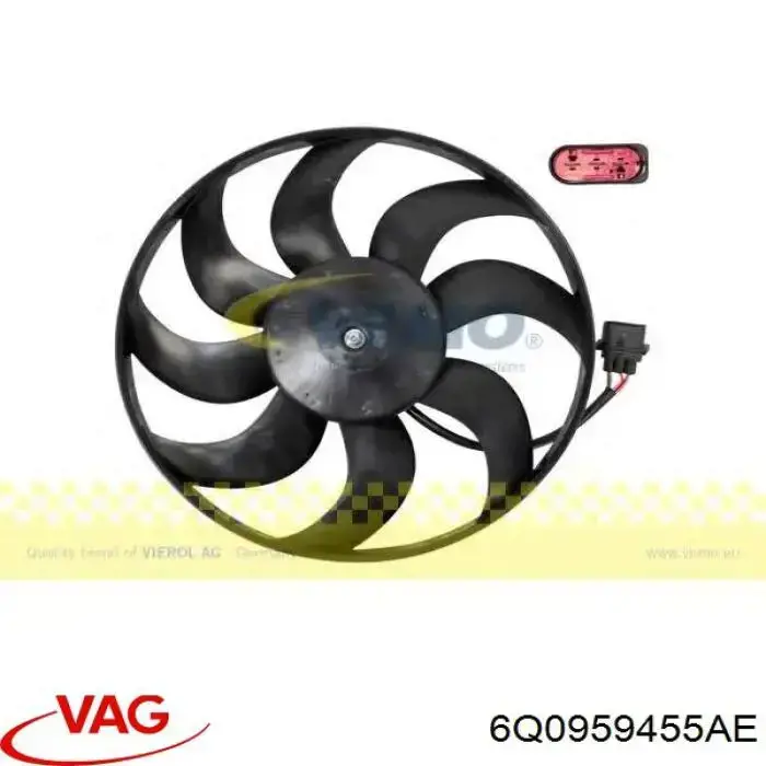 Ventilador elétrico de esfriamento montado (motor + roda de aletas) VAG 6Q0959455AE preço, a partir de 79,71 USD