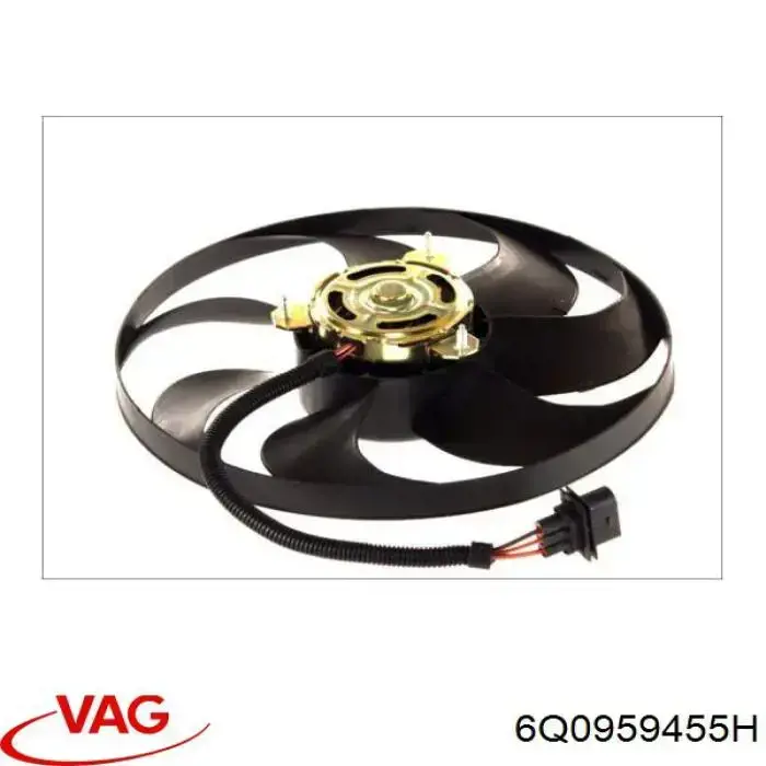 Ventilador elétrico de esfriamento montado (motor + roda de aletas) VAG 6Q0959455H preço, a partir de 78,22 USD