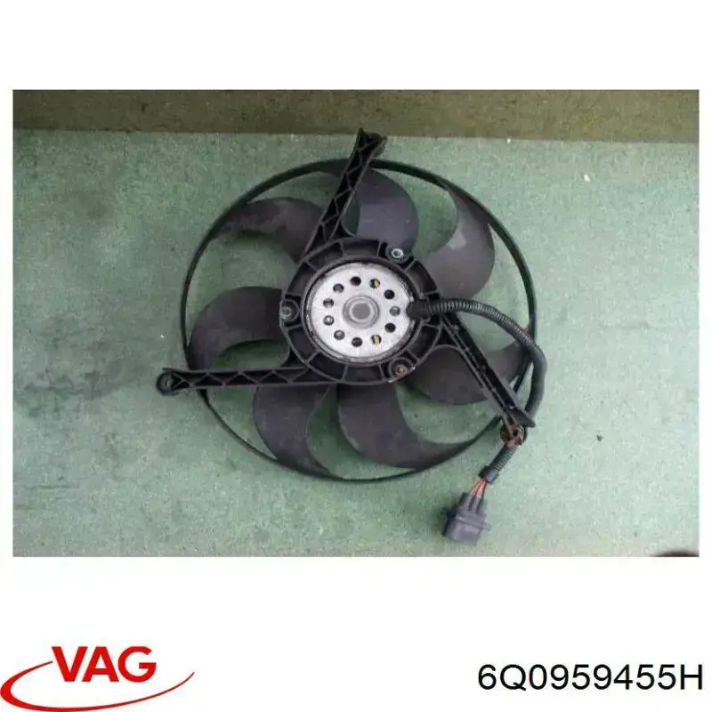 6Q0959455H VAG Ventilador elétrico de esfriamento montado (motor + roda de aletas)