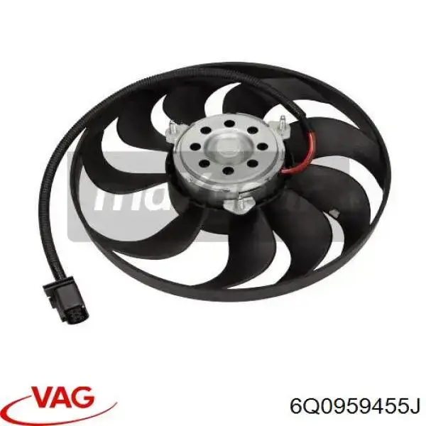 6Q0959455J VAG Ventilador elétrico de esfriamento montado (motor + roda de aletas)