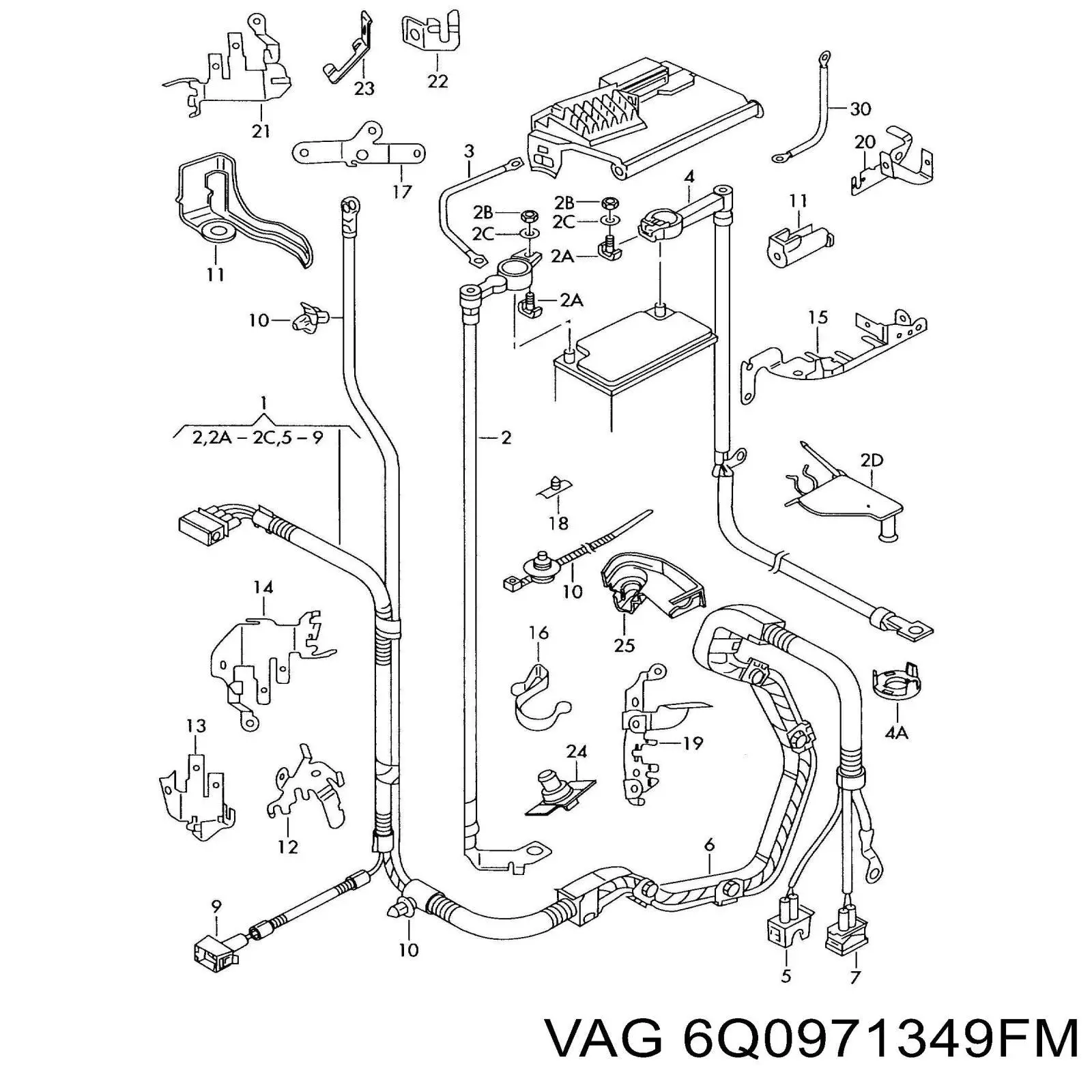 Fios isolados da seção de motor VAG 6Q0971349FM preço, a partir de 219,02 USD