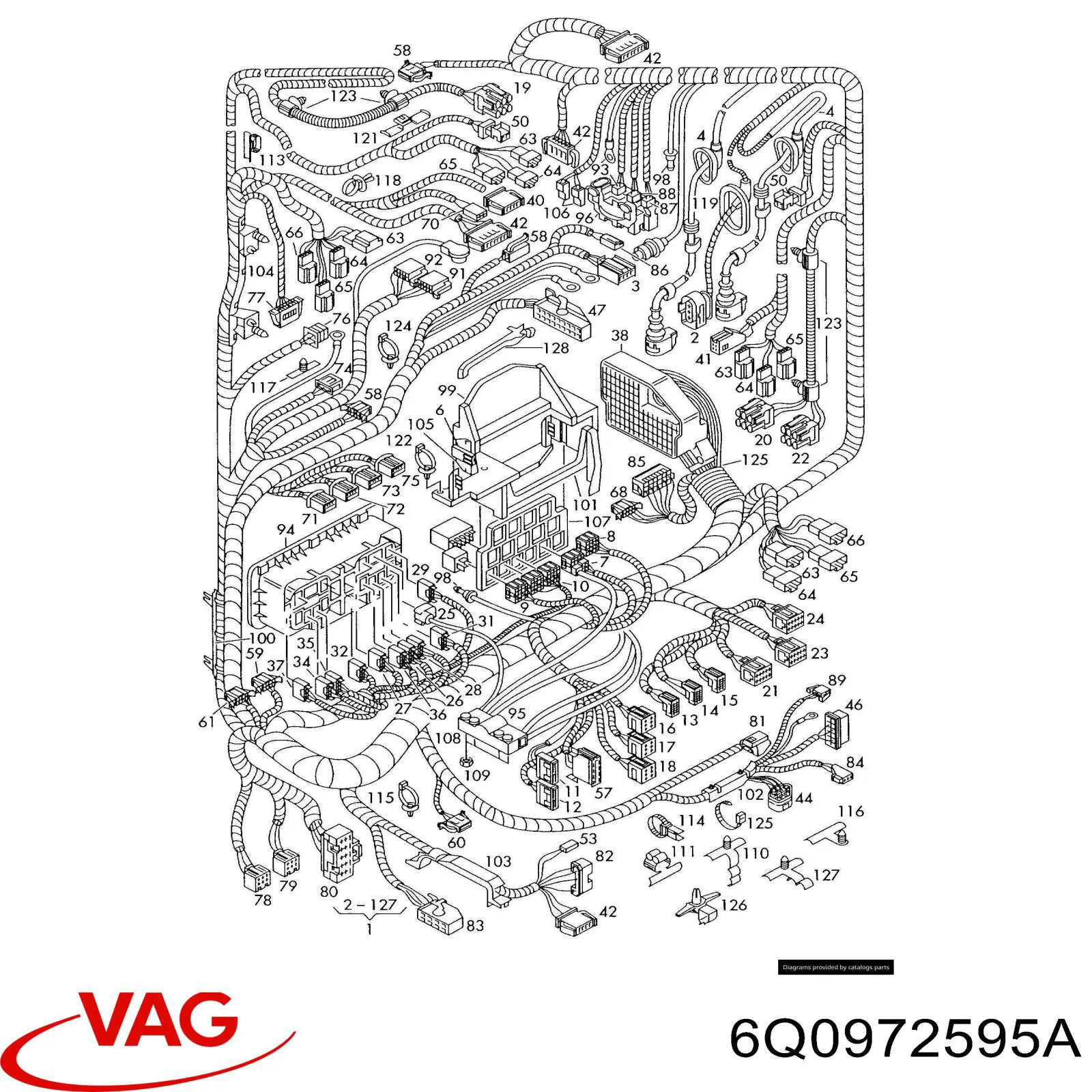 6Q0972595A VAG Unidade de dispositivos de segurança