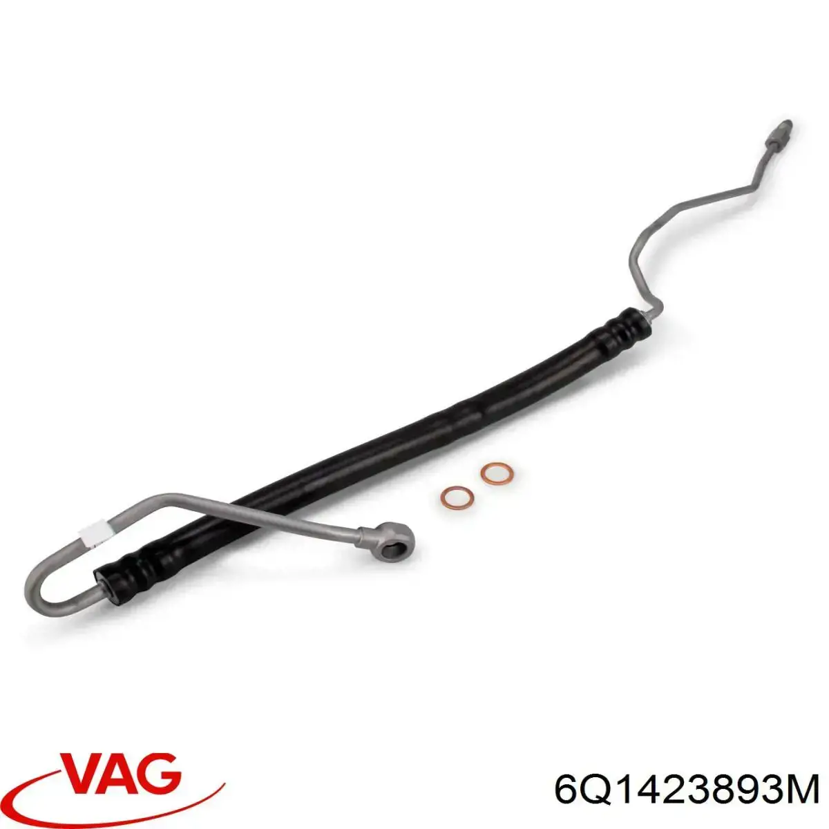 Compre 6Q1423893M VAG Mangueira da Direção hidrâulica assistida de pressão alta desde a bomba até a régua (do mecanismo)
