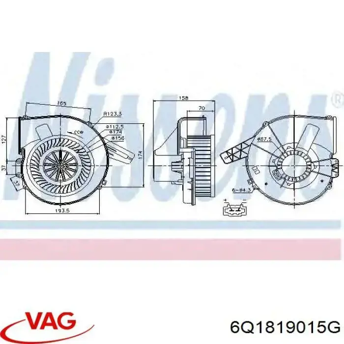 Motor de ventilador de forno (de aquecedor de salão) VAG 6Q1819015G preço, a partir de 49,37 USD
