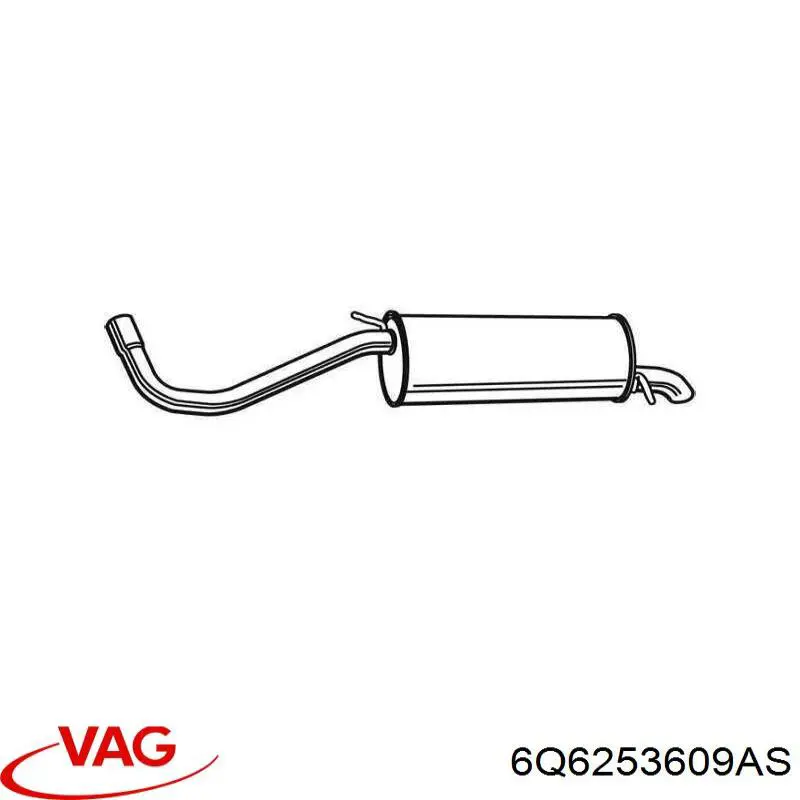 Compre 6Q6253609AS VAG Silenciador, parte traseira