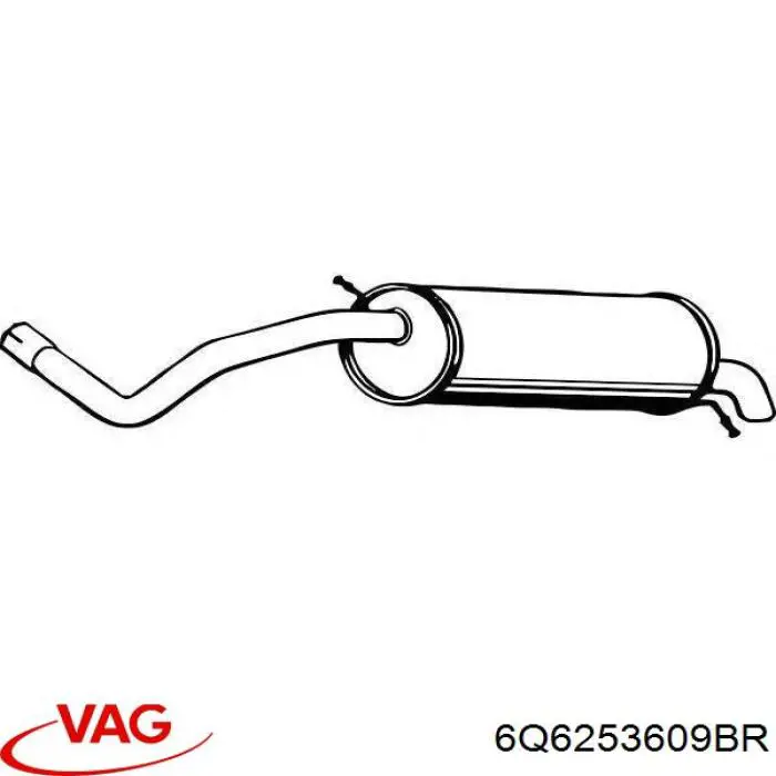Silenciador, parte traseira VAG 6Q6253609BR preço, a partir de 143,31 USD