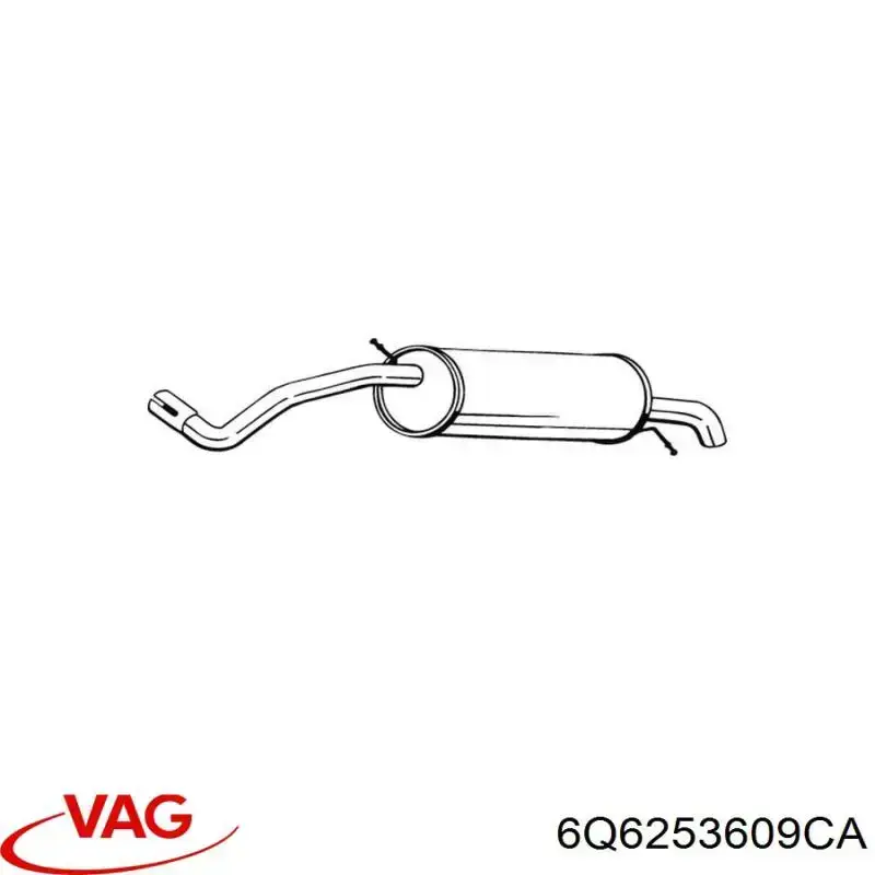Compre 6Q6253609CA VAG Silenciador, parte traseira