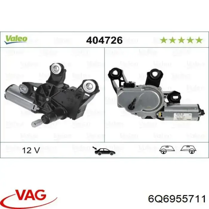 Motor de limpador pára-brisas de vidro traseiro VAG 6Q6955711 preço, a partir de 57,89 USD