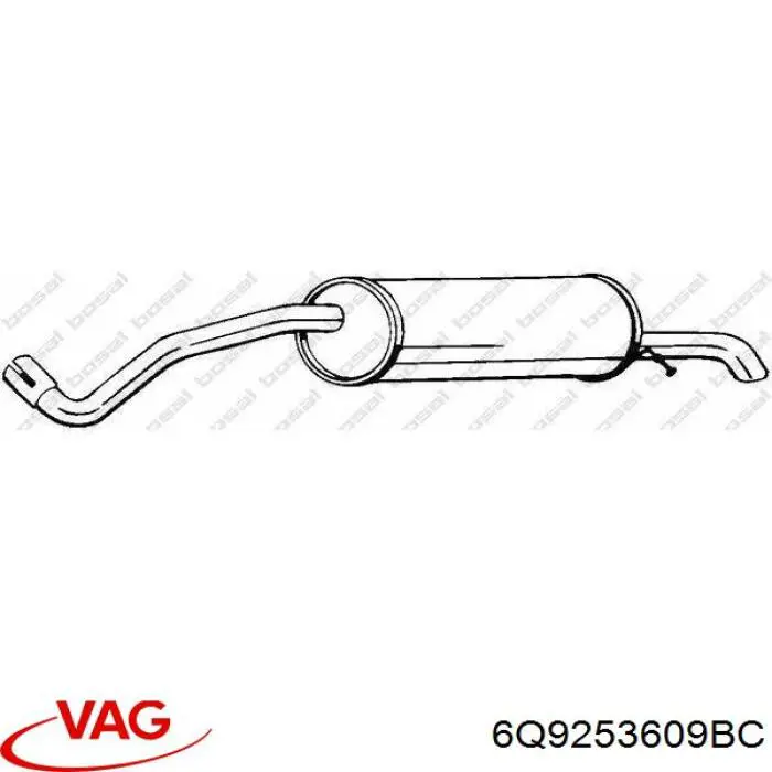 Silenciador, parte traseira VAG 6Q9253609BC preço, a partir de 147,41 USD
