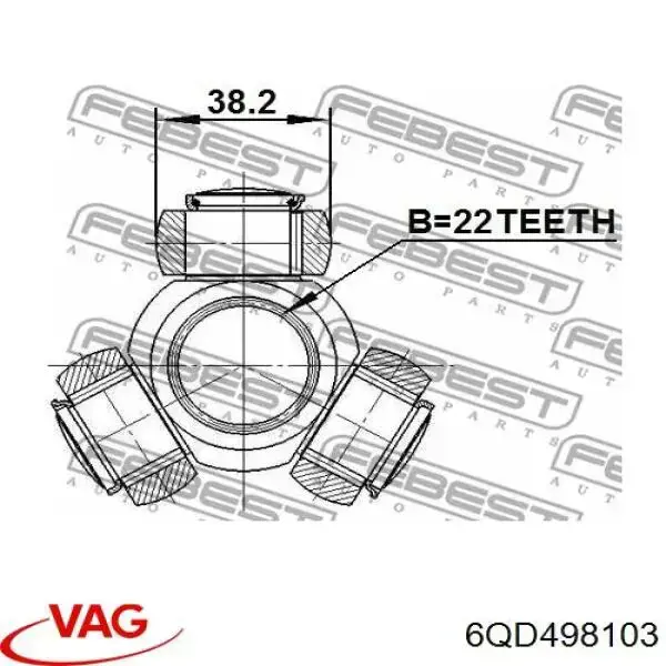 6QD498103 VAG Junta homocinética interna dianteira