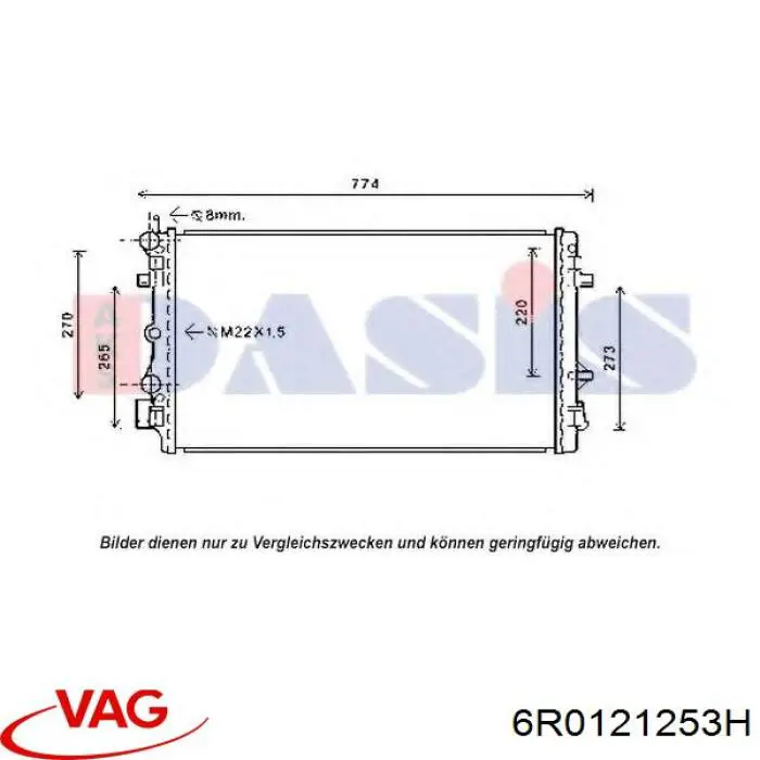 Radiador de esfriamento de motor VAG 6R0121253H preço, a partir de 120,10 USD