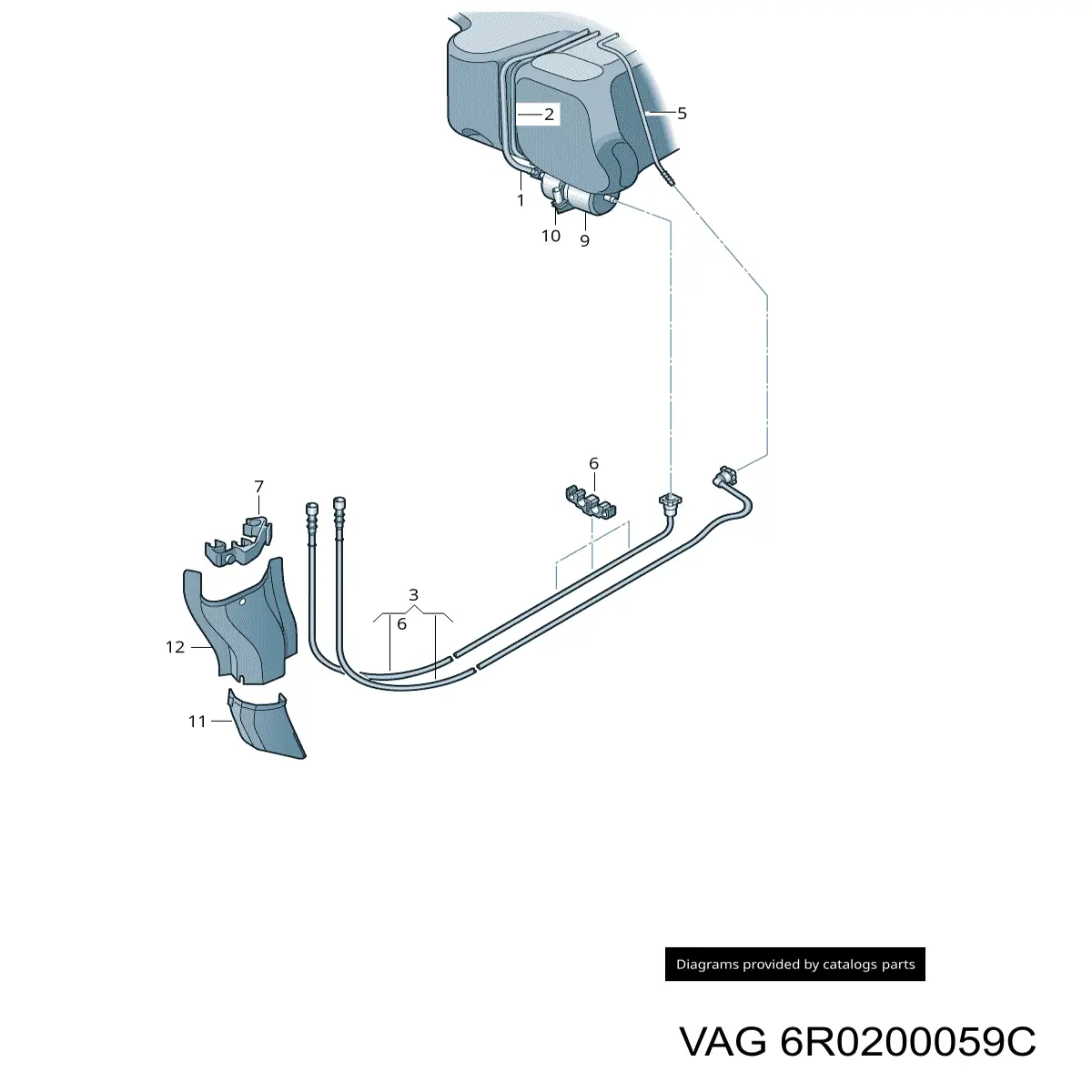 6R0200059C VAG Tubo de combustível, kit