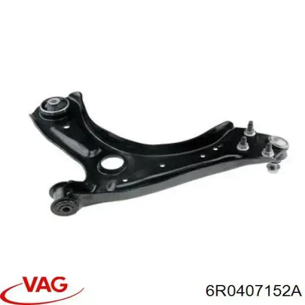 6R0407152A VAG Braço oscilante inferior direito de suspensão dianteira