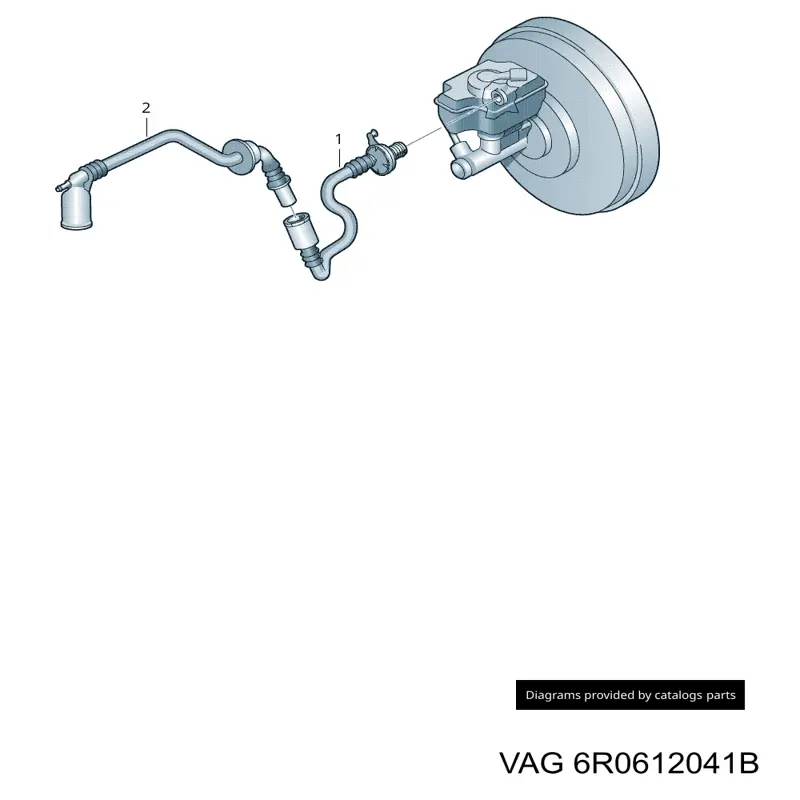 Tubo de impulsionador de vácuo dos freios VAG 6R0612041B preço, a partir de 78,31 USD