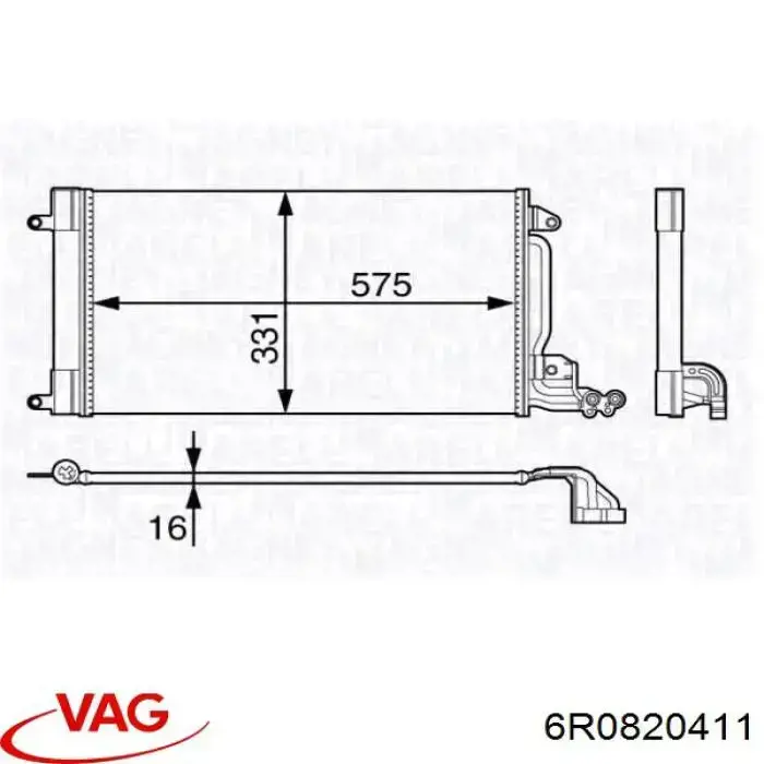 Compre 6R0820411 VAG Radiador de aparelho de ar condicionado