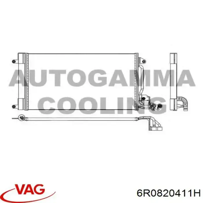 Compre 6R0820411H VAG Radiador de aparelho de ar condicionado