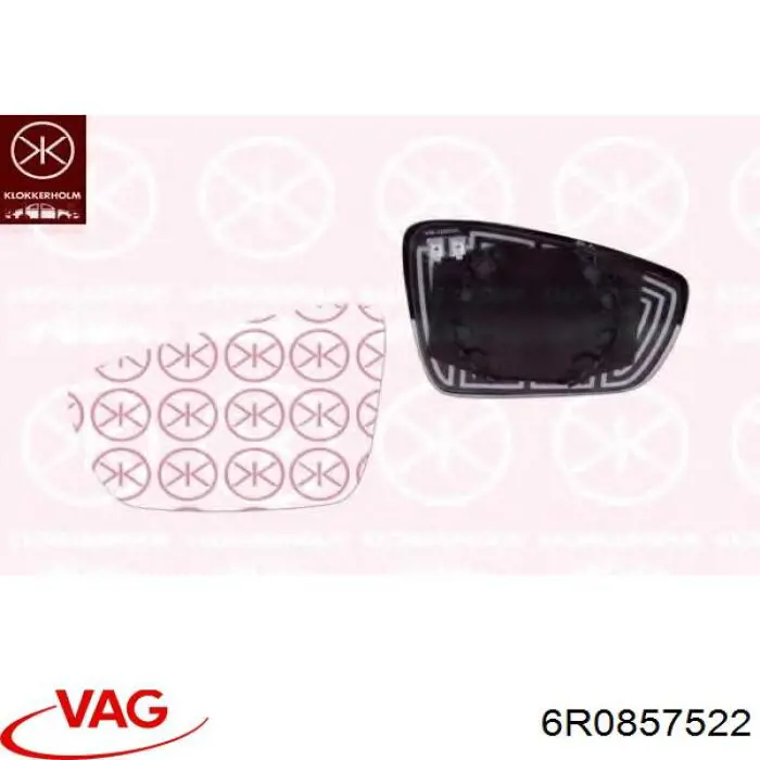 Elemento espelhado do espelho de retrovisão direito VAG 6R0857522 preço, a partir de 13,98 EUR
