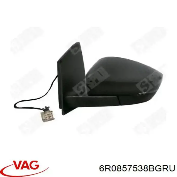 6R0857538BGRU VAG Placa sobreposta (tampa) do espelho de retrovisão direito