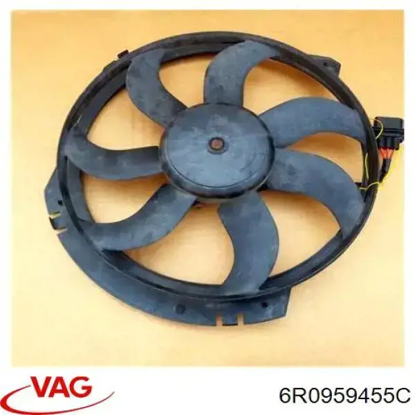 6R0959455C VAG Ventilador elétrico de aparelho de ar condicionado montado (motor + roda de aletas)
