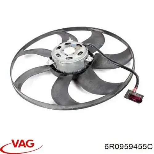 Compre 6R0959455C VAG Ventilador elétrico de aparelho de ar condicionado montado (motor + roda de aletas)
