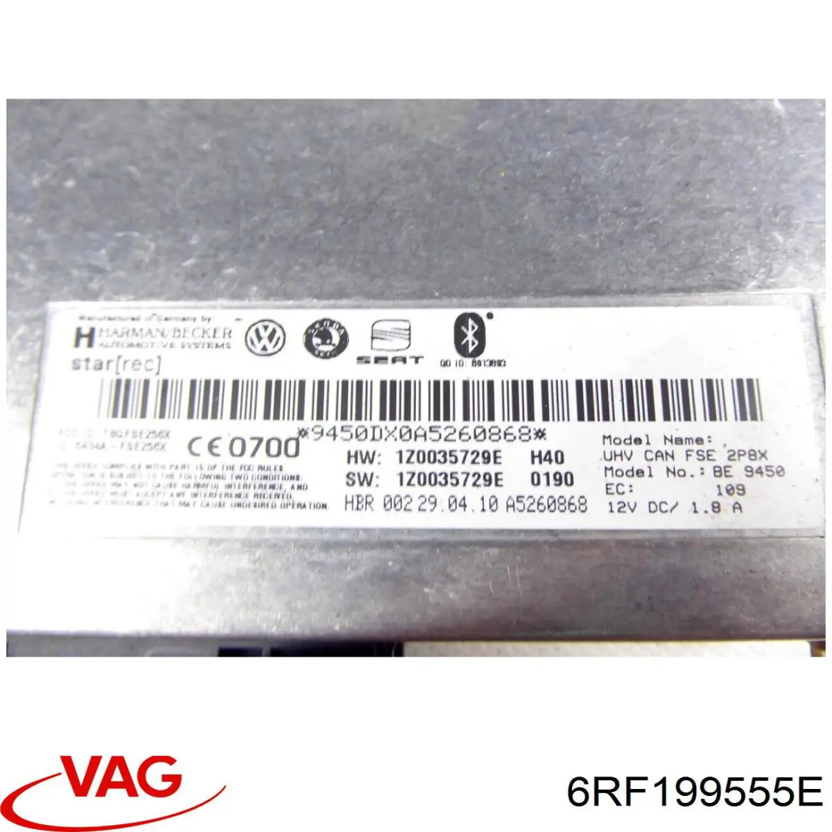 6RF199555E VAG Coxim (suporte) esquerdo traseiro de motor