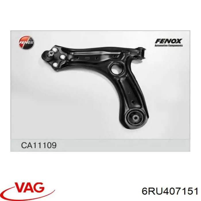 6RU407151 VAG Braço oscilante inferior esquerdo de suspensão dianteira