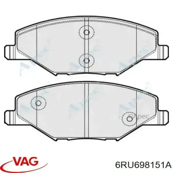 Compre 6RU698151A VAG Sapatas do freio dianteiras de disco