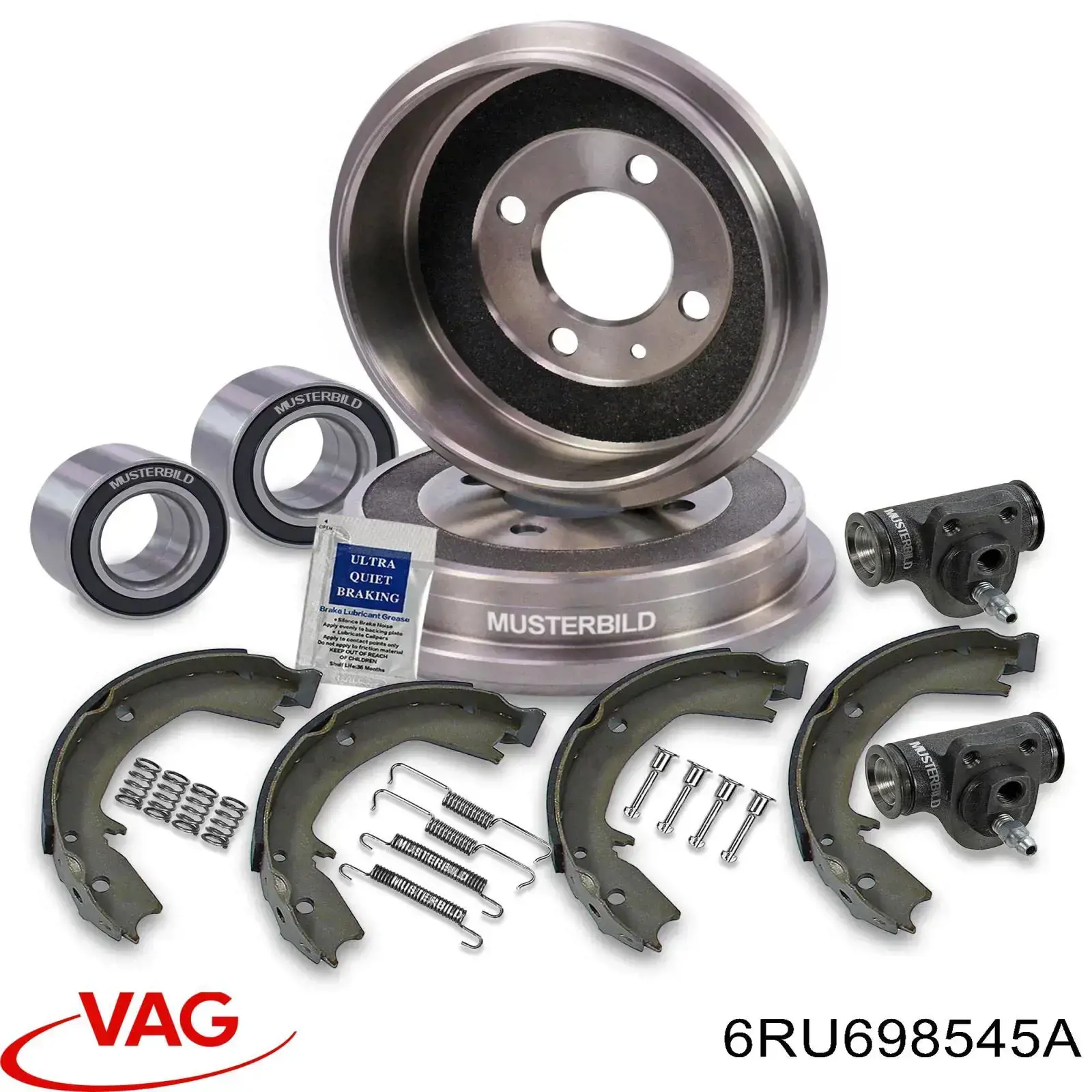 6RU698545A VAG Kit de reparação das sapatas do freio