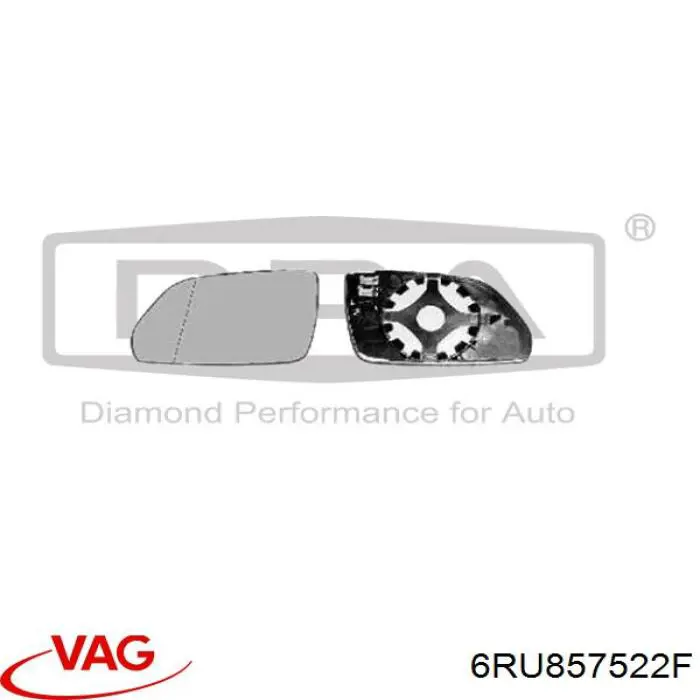 Compre 6RU857522F VAG Elemento espelhado do espelho de retrovisão direito