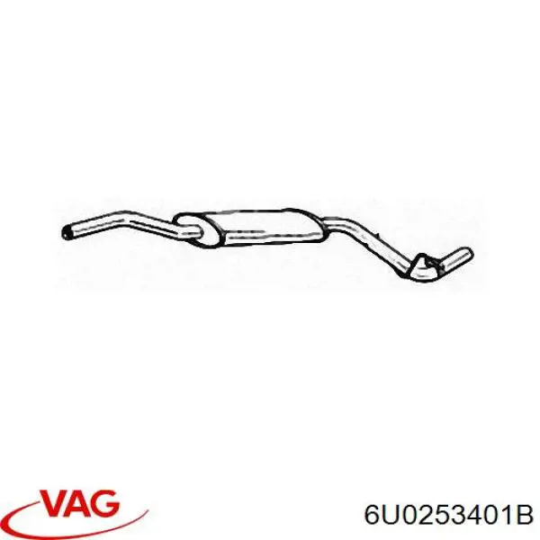 Compre 6U0253401B VAG Silenciador, parte central