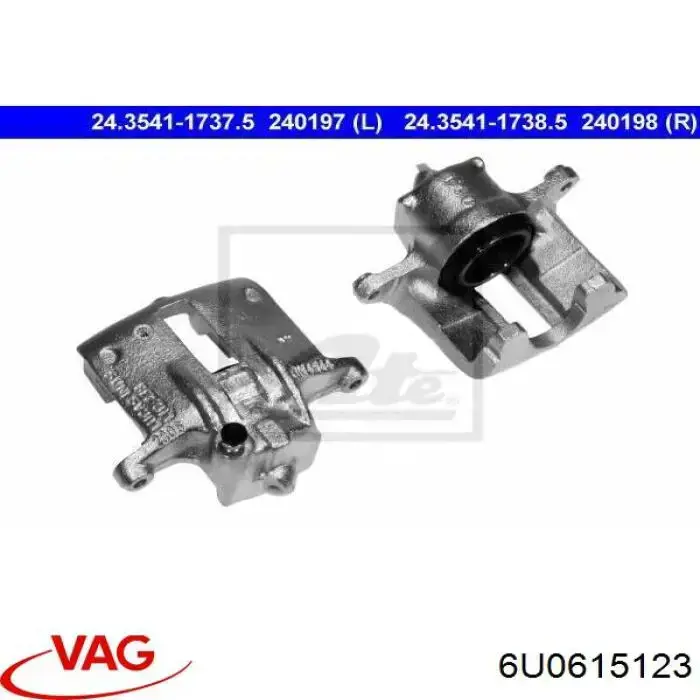 6U0615123 VAG Suporte do freio dianteiro esquerdo