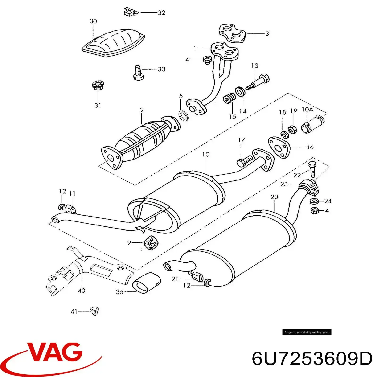 Silenciador, parte traseira VAG 6U7253609B preço, a partir de 66,45 USD