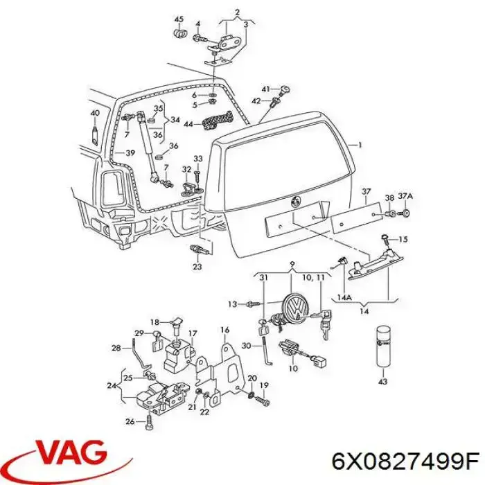 Limitador de abertura de porta da seção de bagagem (furgão) VAG 6X0827499F preço, a partir de 18,10 USD