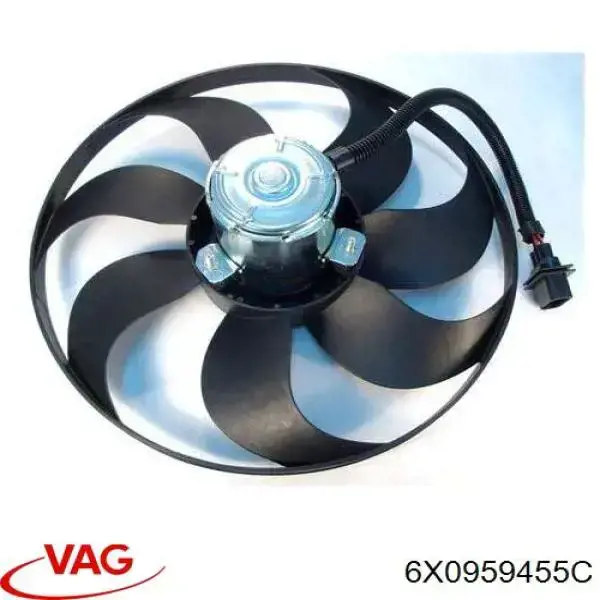 Compre 6X0959455C VAG Ventilador elétrico de esfriamento montado (motor + roda de aletas)
