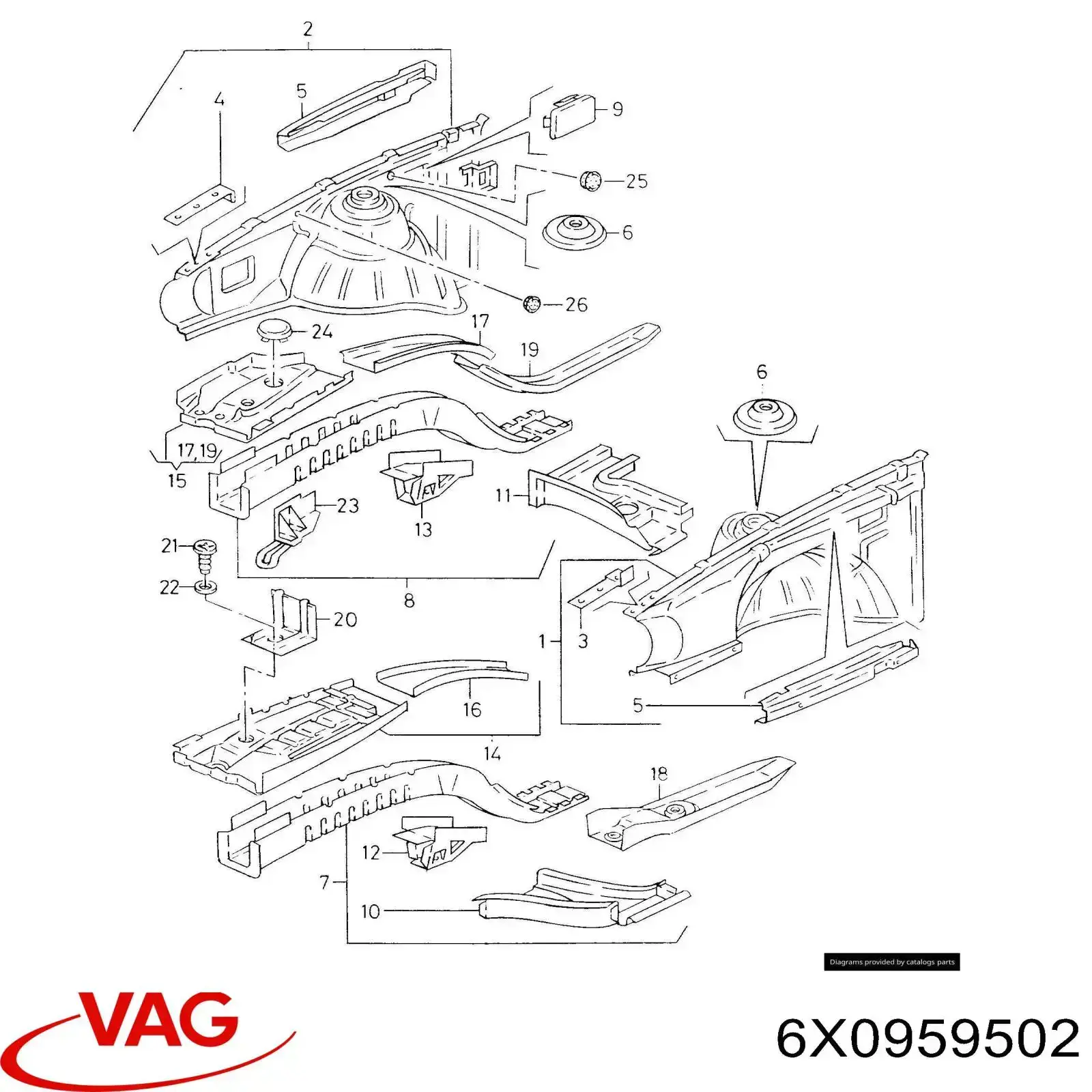 Fixação (suporte) de bateria recarregável VAG 6X0959502 preço, a partir de 60,26 USD