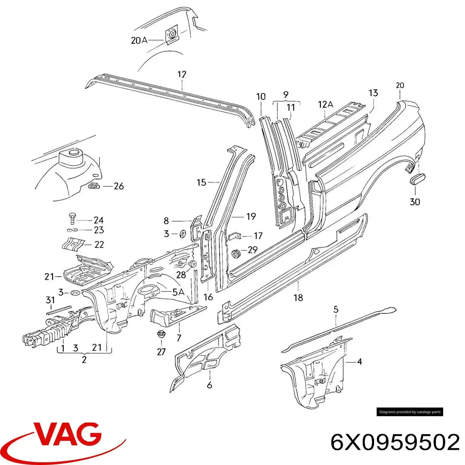 Compre 6X0959502 VAG Fixação (suporte) de bateria recarregável