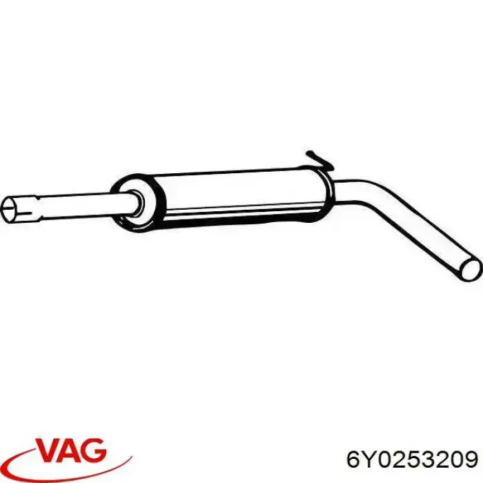 Compre 6Y0253209 VAG Silenciador, parte central