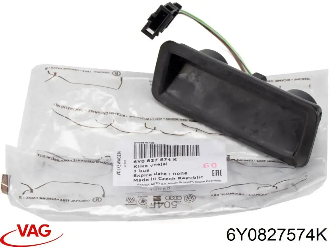 Compre 6Y0827574H VAG Puxador externo de tampa de porta-malas (de 3ª/5ª porta traseira)
