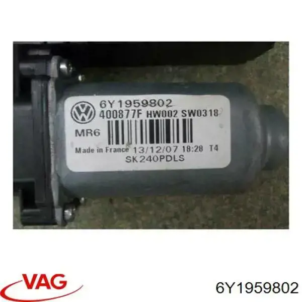 Motor de acionamento de vidro da porta dianteira direita VAG 6Y1959802 preço, a partir de 116,86 USD
