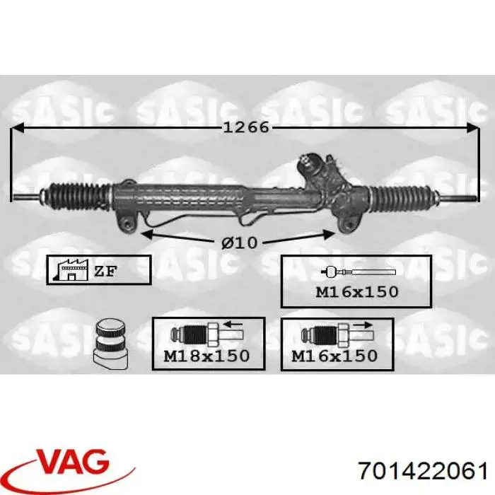 Cremalheira da direção VAG 701422061 preço, a partir de 287,73 USD