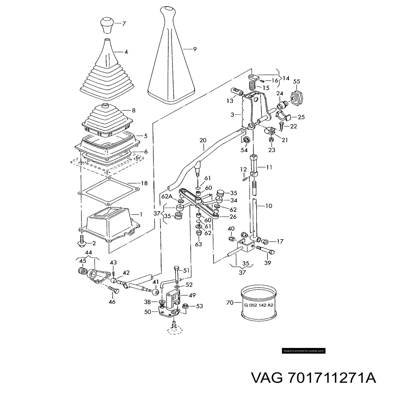 Mecanismo de mudança (ligação) VAG 701711271 preço, a partir de 77,87 USD