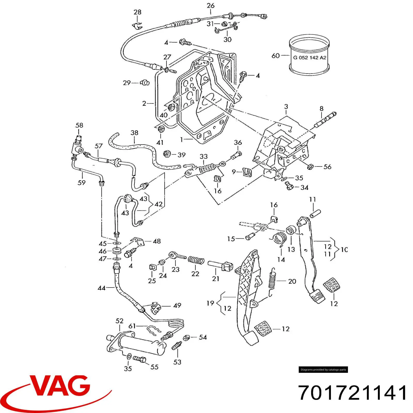 701721141 VAG Pedal do freio