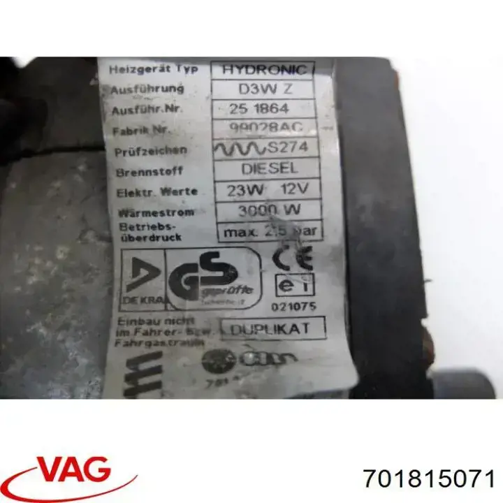 701815071 VAG Calorífero autônomo