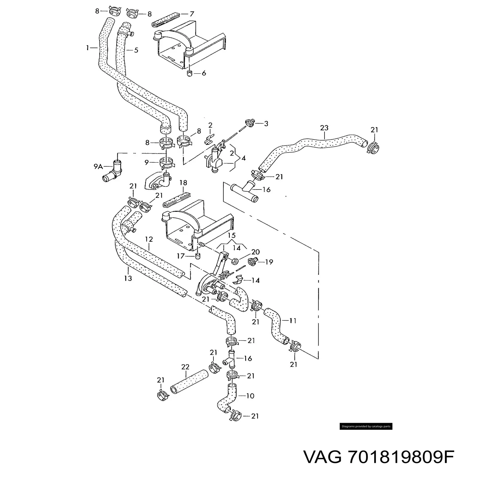 Compre 701819809F VAG Válvula de forno (de aquecedor)