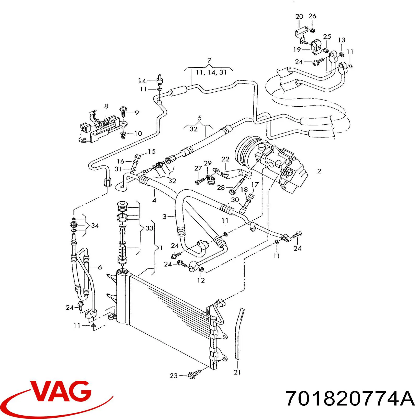  VAG 701820774A preço, a partir de 31,59 USD