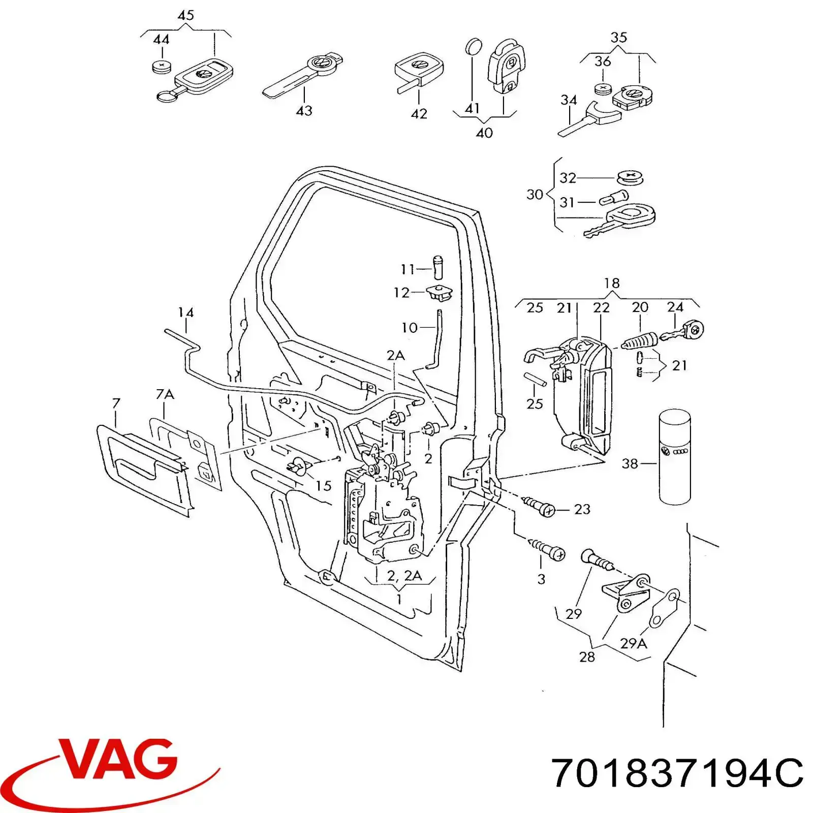  VAG 701837194C preço, a partir de  USD