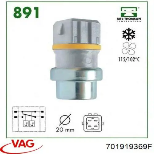 Compre 35585 FAE Sensor de temperatura do fluido de esfriamento