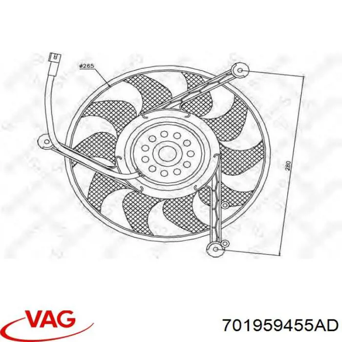 701959455AD VAG Ventilador (roda de aletas) do radiador de esfriamento
