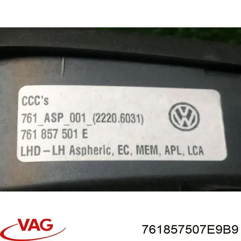 Compre 761857507AE9B9 VAG Caixa do espelho de retrovisão esquerdo